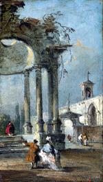 欧洲12-19世纪油画六_GUARDI, Francesco - Caprice View with Ruins